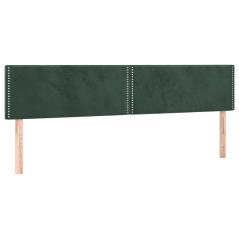 Łóżko kontynentalne z materacem i LED zielony aksamit 200x200cm