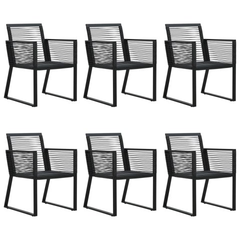 7-cz. zestaw mebli ogrodowych, rattan PVC, czarny