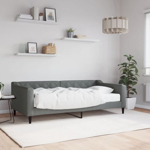 Sofa z materacem, ciemnoszara, 90x190 cm, tkanina