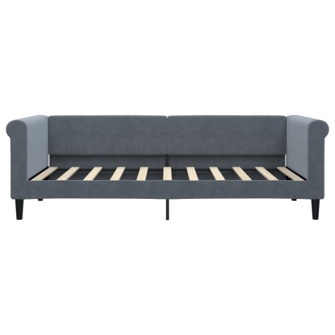 Sofa z materacem do spania, ciemnoszara, 90x190 cm, aksamit