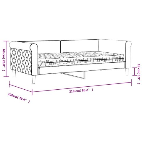 Sofa z materacem do spania, ciemnoszara, 90x190 cm, aksamit