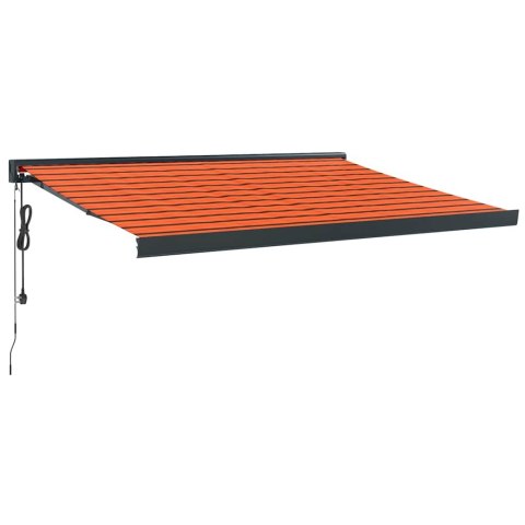 Zwijana markiza, pomarańcz i brąz, 3x2,5 m, tkanina i aluminium