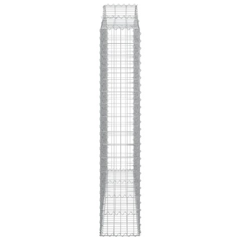 Kosze gabionowe, 2 szt, 200x30x160/180 cm, galwanizowane żelazo