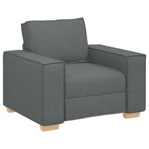 Zestaw Sofy 3-Częściowy z Poduszkami Ciemy Szary Materiał
