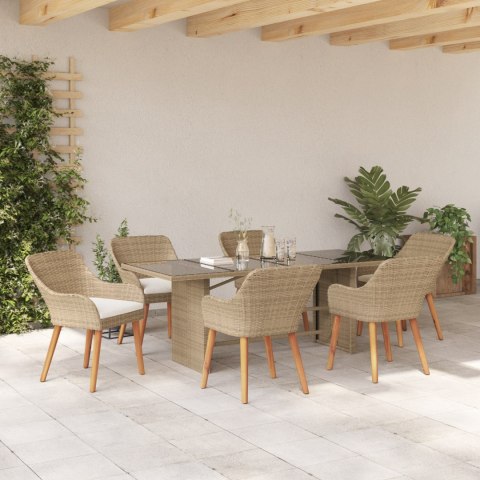 Beżowy zestaw stół i krzesła 7 części