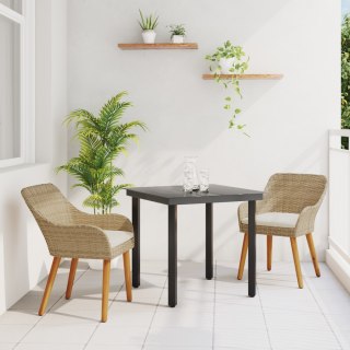 3-częściowy zestaw do jadalni Beżowy Rattan