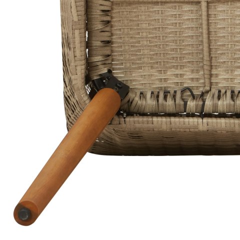 3-częściowy zestaw do jadalni Beżowy Rattan