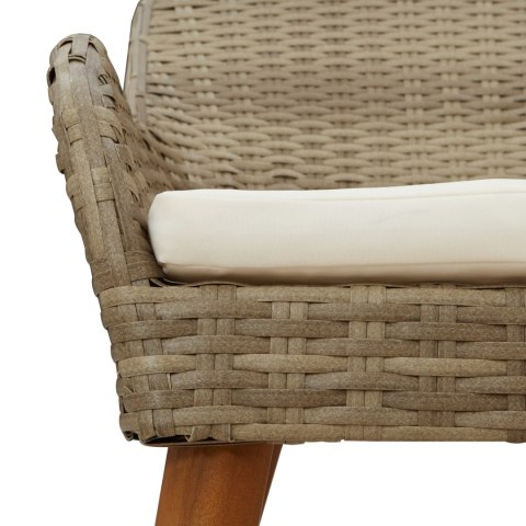 3-częściowy zestaw do jadalni Beżowy Rattan