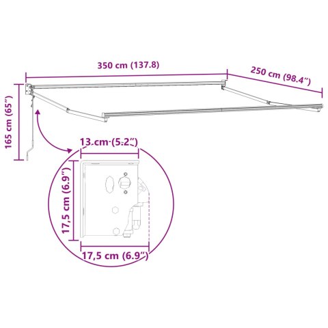 Automatyczna Chowana Markiza Paski Multikolor 350x250 cm