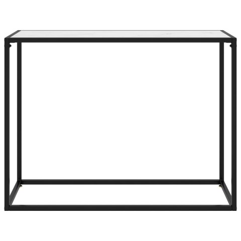 Stolik konsolowy, biały, 100x35x75 cm, szkło hartowane