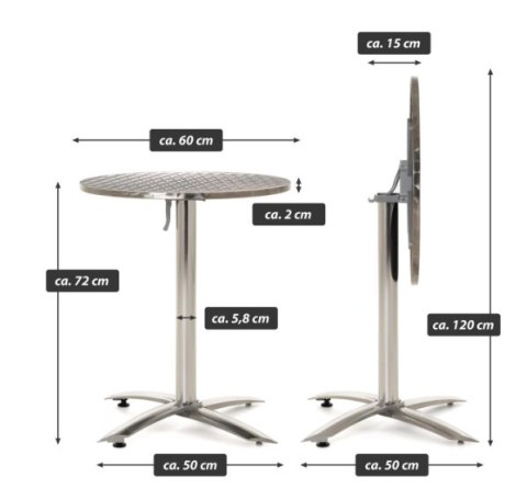 Stół bistro, okrągły, składany, 60 cm
