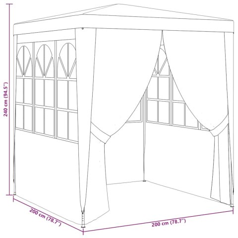 Namiot imprezowy ze ściankami, 2x2 m, antracyt, 90 g/m²