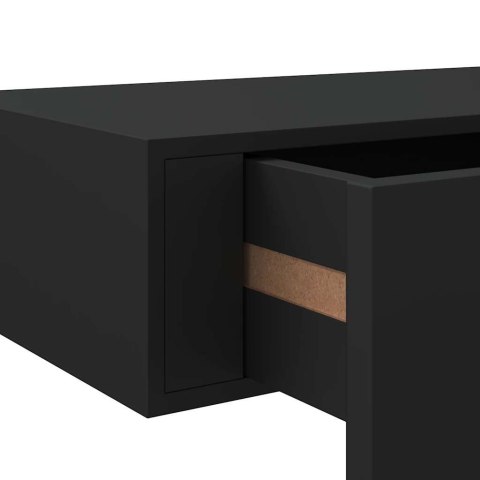 Półka ścienna z szufladą, czarna, 60 x 23,5 x 10 cm, MDF