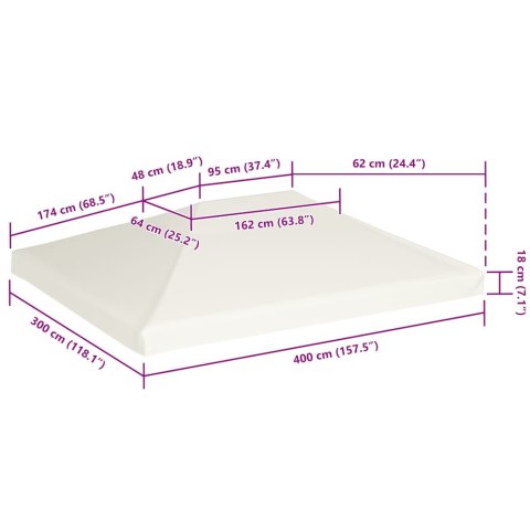 Zadaszenie altany ogrodowej, 310 g/m², 4 x 3 m, kremowe