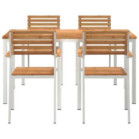 Zestaw obiadowy do ogrodu 5 elementów z litego drewna tekowego