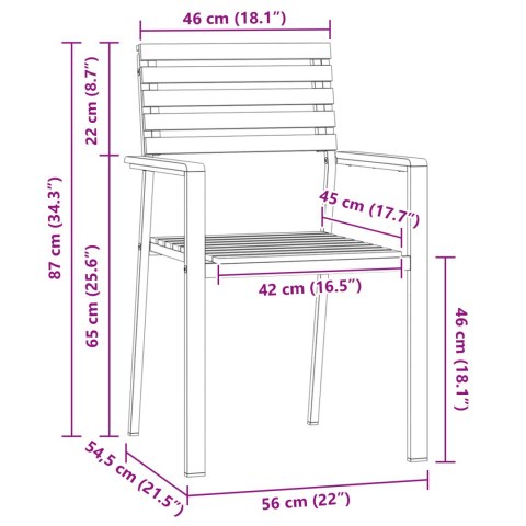 Krzesła ogrodowe 8 szt 54.5x56x89 cm Lite drewno tekowe