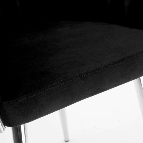 Krzesło welurowe plecione COFTON CHROM VELVET czarne