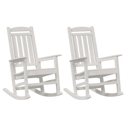 Krzesełka bujane 2 sztuki Białe 70x92x107.5 cm HDPE
