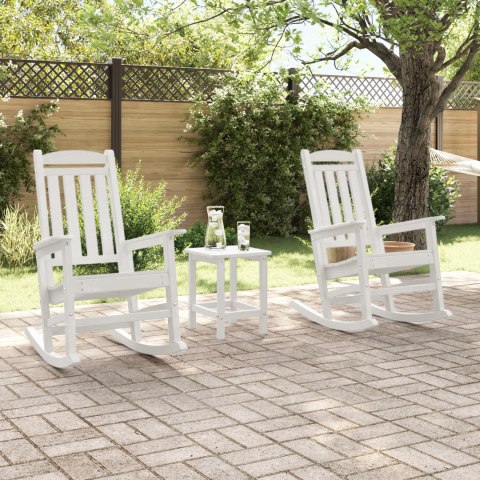 Krzesełka bujane 2 sztuki Białe 70x92x107.5 cm HDPE