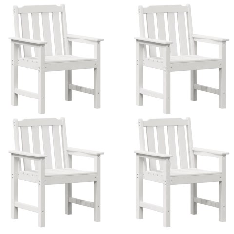 Krzesełka do jadalni w ogrodzie 4 szt. Białe 65,5x55,5x88 cm HDPE