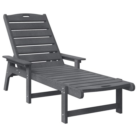 Leżaki 2 szt Jasnoszary 162x53x98.5 cm HDPE