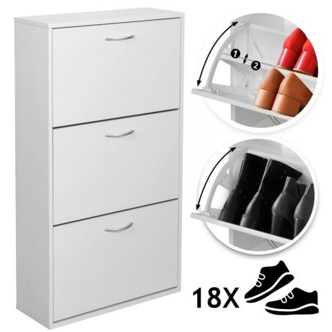 Miadomodo Szafka na buty biała - 59 x 105 x 22 cm