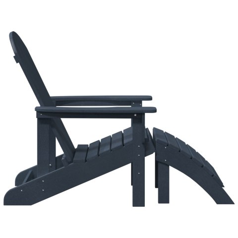 Krzesła Adirondack z podnóżkami 2 szt. granatowy HDPE