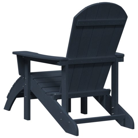 Krzesła Adirondack z podnóżkami 2 szt. granatowy HDPE