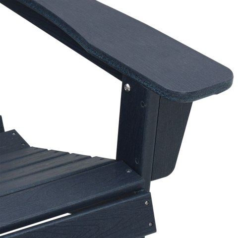 Krzesła Adirondack z podnóżkami 2 szt. granatowy HDPE