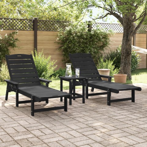 Leżaki słoneczne 2 szt. czarny 162x53x98,5 cm HDPE