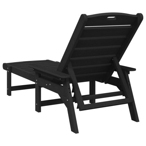 Leżaki słoneczne 2 szt. czarny 162x53x98,5 cm HDPE