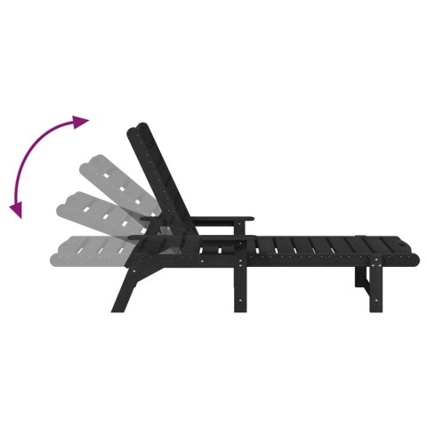 Leżaki słoneczne 2 szt. czarny 162x53x98,5 cm HDPE