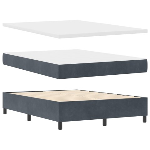 Box Spring Łóżko z Materacem Ciemnoszary 160x200 cm Aksamit
