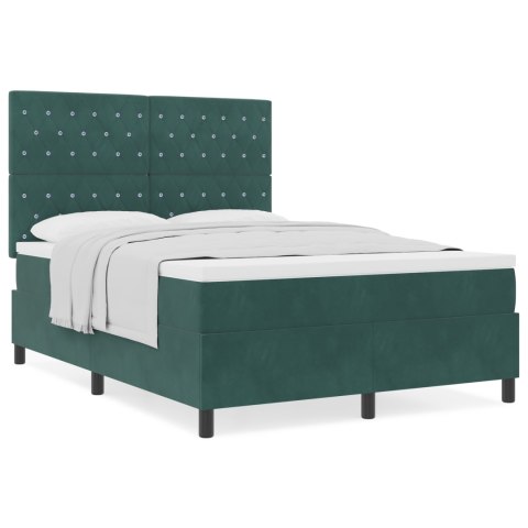Łóżko z materacem Box Spring Zielone 140x190 cm Aksamit