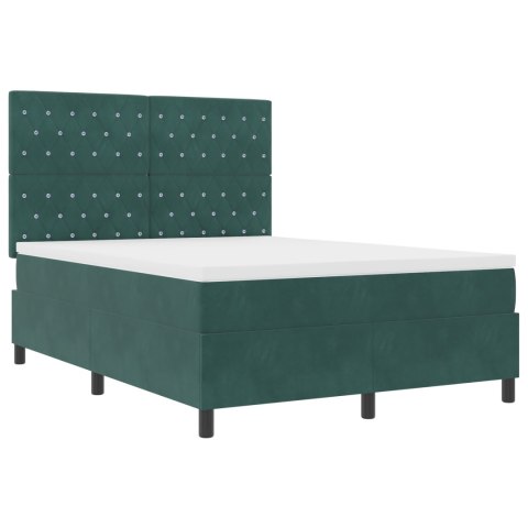 Łóżko z materacem Box Spring Zielone 140x190 cm Aksamit