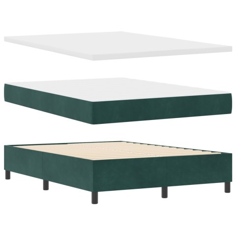 Łóżko z materacem Box Spring Zielone 140x190 cm Aksamit