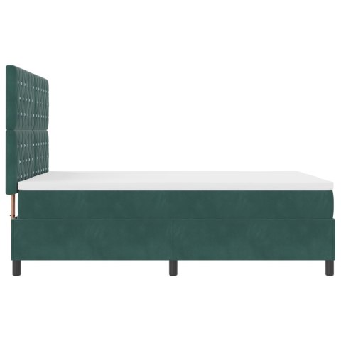Łóżko z materacem Box Spring Zielone 140x190 cm Aksamit