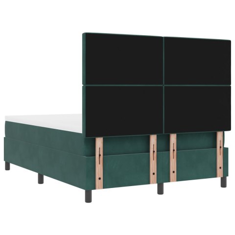 Łóżko z materacem Box Spring Zielone 140x190 cm Aksamit