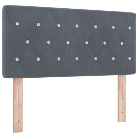 Łóżko Box Spring z materacem i LED Szary Ciemny 90x190 cm Aksamit