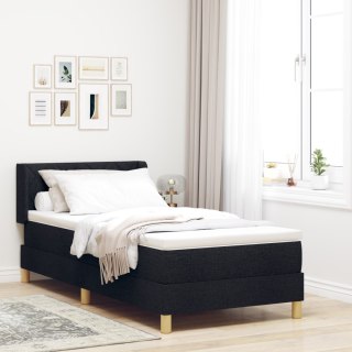 Czarne łóżko Box Spring z materacem 90x200 cm