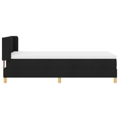 Czarne łóżko Box Spring z materacem 90x200 cm