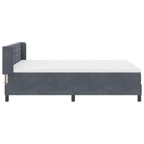 Łóżko Box Spring z Materacem Ciemnoszare 160x200 cm Aksamit