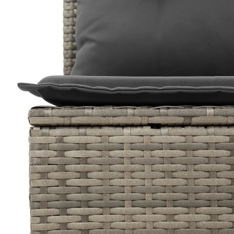 9-elementowy zestaw sof ogrodowych z poduszkami szary polirattan