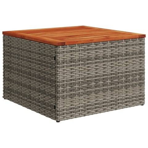 Zestaw Sofowy na 11 Osób z Poduszkami Szary Poly Rattan Akacja