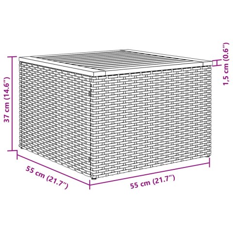 Zestaw Sofowy na 11 Osób z Poduszkami Szary Poly Rattan Akacja