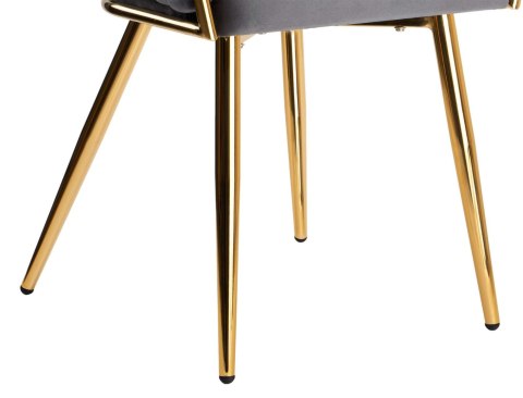 Krzesło welurowe plecione COFTON GOLD VELVET grafitowe