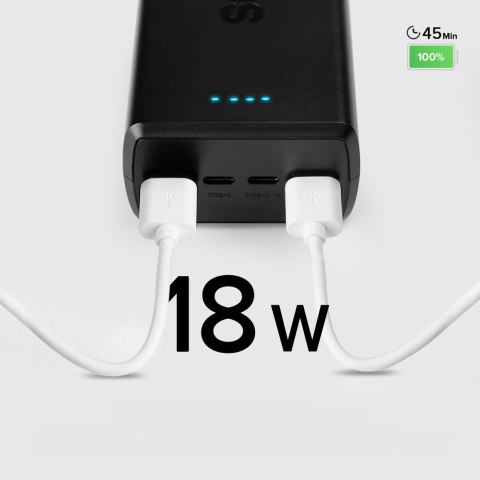 Powerbank 30000 mAh USB-C USB-A - czarny