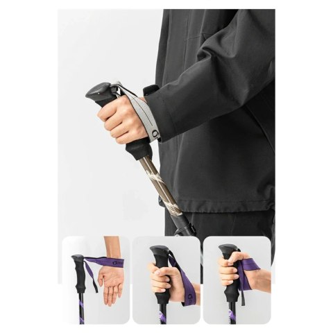 Kijki trekkingowe nordic walking aluminiowe 110 - 130 cm - fioletowe