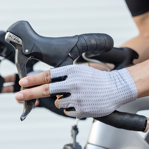 Rękawiczki rowerowe oddychające bez palców rozmiar XL - szare