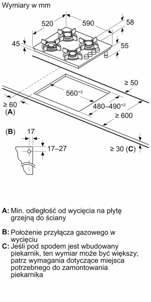Płyta gazowa BOSCH POH6B6K30